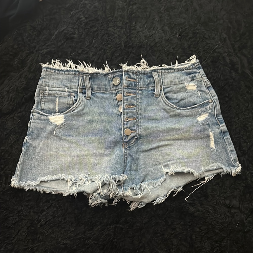 Kut from the Kloth Distressed Blue Jean Shorts
